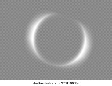 Light white Twirl. Curve light effect of white line. Abstract luxury white light vector flare semicircle and spark light effect. Luminous white circle portal. PNG Podium, platform, table.