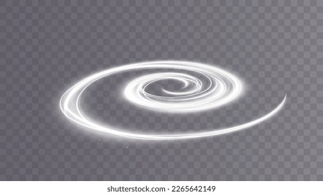 Light white Twirl. Curve light effect of white line. Luminous white circle. Light white pedistal, podium, platform, table. Vector PNG.