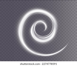 Light white Twirl. Curve light effect of white line. Luminous white circle. Light white pedistal, podium, platform, table. Vector PNG. 