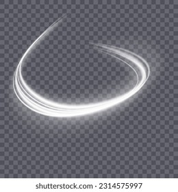 Light white Twirl. Curve light effect of white line. Luminous white circle. Light white pedistal, podium, platform, table. Vector PNG. Vector illustration