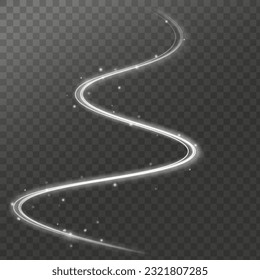 Light white Twirl. Curve light effect of white line. Luminous white circle. Light white pedistal, podium, platform, table. Vector PNG. Vector illustration 