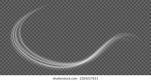 Light white Twirl. Curve light effect of white line. Luminous white circle. Light white pedistal, podium, platform, table. Vector PNG. Vector illustration