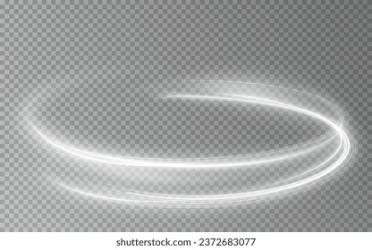 Light white Twirl. Curve light effect of white line. Luminous white circle. Light white pedistal, podium, platform, table. Vector PNG. Vector illustration	
