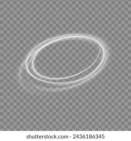 Light white Twirl. Curve light effect of white line. Luminous white circle. Light white pedistal, podium, platform, table. Vector PNG. Vector illustration