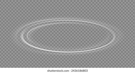 Light white Twirl. Curve light effect of white line. Luminous white circle. Light white pedistal, podium, platform, table. Vector PNG. Vector illustration