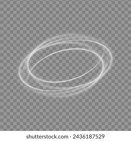 Light white Twirl. Curve light effect of white line. Luminous white circle. Light white pedistal, podium, platform, table. Vector PNG. Vector illustration