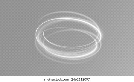 Twirl blanc clair. Effet de lumière de courbe de la ligne blanche. Une spirale blanche éclatante. Effet des lignes abstraites à grande vitesse. Des anneaux brillants pivotants.	