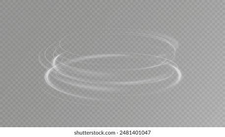 Light white Twirl. Curve light effect of white line. Glowing white spiral. The effect of high-speed abstract lines. Rotating shiny rings.
