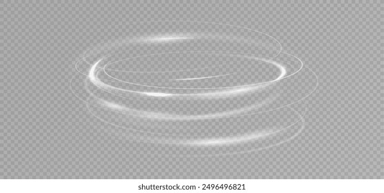 Light white Twirl. Curve light effect of white line. Glowing white spiral. The effect of high-speed abstract lines. Rotating shiny rings.