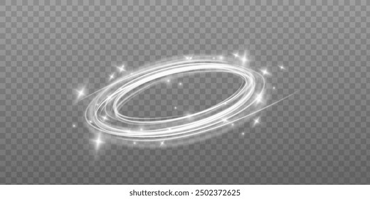 Light white Twirl. Curve light effect of white line. Luminous white circle. PNG Light white pedistal, podium, platform, table. Vector PNG.