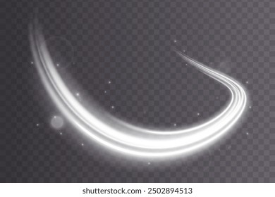 Light white Twirl. Curve light effect of white line. Luminous white circle. Light white pedistal, podium, platform, table. Vector PNG. Vector illustration