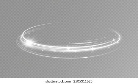 Torbellino blanco claro. Efecto de luz de curva de línea blanca. Espiral blanca brillante. El efecto de las líneas abstractas de alta velocidad. Anillos brillantes giratorios.	