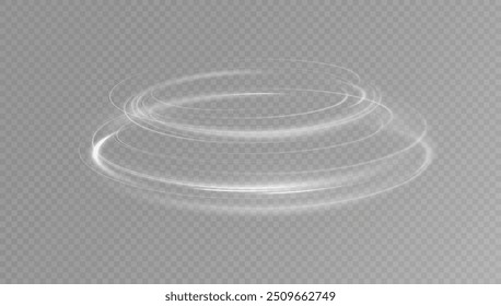 Espiral branco claro. Efeito de luz de curva de linha branca. Espiral branca brilhante. O efeito de linhas abstratas de alta velocidade. Anéis brilhantes giratórios.
