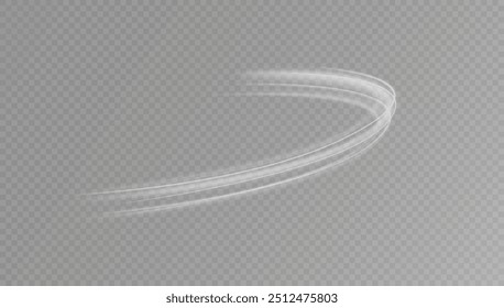 Light white Twirl. Curve light effect of white line. Glowing white spiral. The effect of high-speed abstract lines. Rotating shiny rings.	