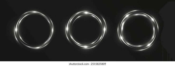 Light white Twirl. Curve light effect of white line. Luminous white circle. Light white pedistal, podium, platform, table. Vector PNG. Vector illustration