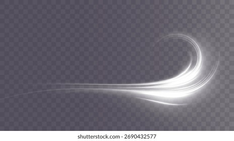 Light white Twirl. Curve light effect of white line. Luminous white circle. PNG Light white pedistal, podium, platform, table. Vector PNG.