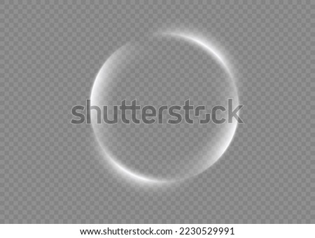 Light white Twirl. Curve light effect of white line. Abstract luxury white light vector flare semicircle and spark light effect. Luminous white circle portal. PNG Podium, platform, table.