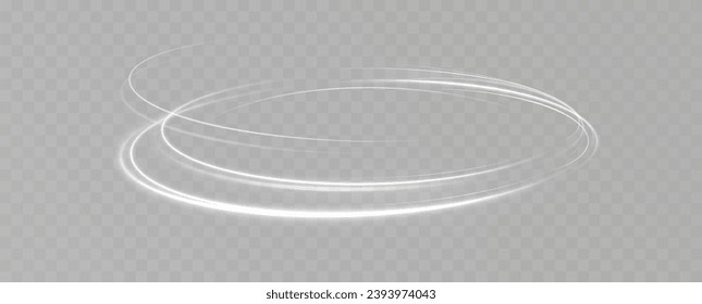 Light white Twirl. Curve white line light effect.Smooth holiday light line with lighting effects. Light cool whirlwind. curve effect	