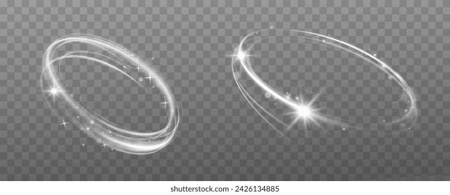 Light white Twirl. Curve white line light effect.Smooth holiday light line with lighting effects. Light cool whirlwind. curve  effect	