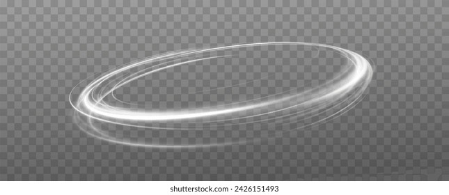 Light white Twirl. Curve white line light effect.Smooth holiday light line with lighting effects. Light cool whirlwind. curve effect