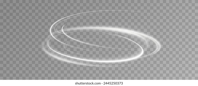 Light white Twirl. Curve white line light effect.Smooth holiday light line with lighting effects. Light cool whirlwind. curve effect	