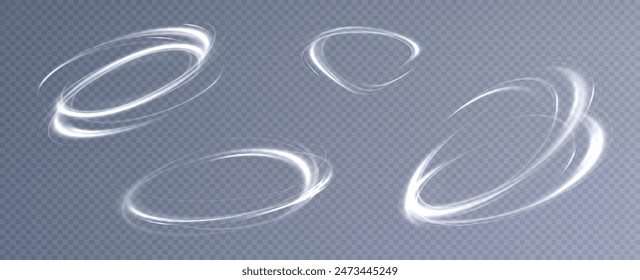 Light white Twirl. Curve white line light effect.Smooth holiday light line with lighting effects. Light cool whirlwind. curve effect	