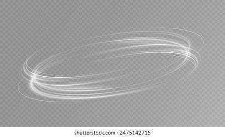 Light white Twirl. Curve white line light effect.Smooth holiday light line with lighting effects. Light cool whirlwind. curve effect