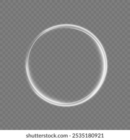 Light white Twirl. Curve white line light effect. Abstract luxury white light vector flare semicircle and spark light effect. Glowing white circle. PNG isolated set of round sparks or round lights