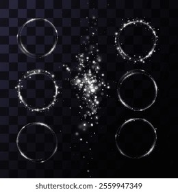 Light white Twirl. Curve white line light effect. Abstract luxury white light vector flare semicircle and spark light effect. Glowing white circle.