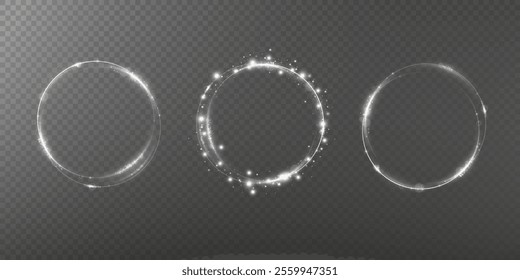 Light white Twirl. Curve white line light effect. Abstract luxury white light vector flare semicircle and spark light effect. Glowing white circle.