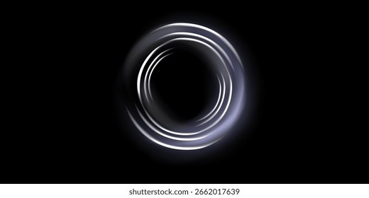 Espiral Branco Claro. Efeito de luz de linha branca de curva. Abstrato luxo vetor de luz branca flare semicírculo e efeito de luz de faísca. Círculo branco brilhante.