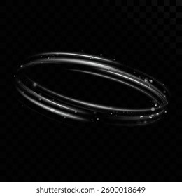 Light white Twirl.Glow light effect.  Abstract rotational lines.Magic round frame. Swirl trail.Light vortex circular motions.