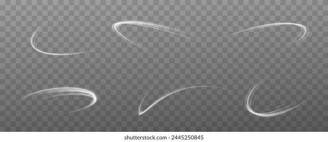 	
Light White Twirl.Speed ​​Lines. White line curve light effect. Smooth holiday light line with lighting effects. Light cool whirlwind. curve effect