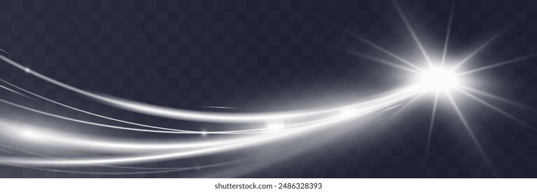 Light white wave shine effect,vector glow line sparkle shine. Silver wavy effects.	

