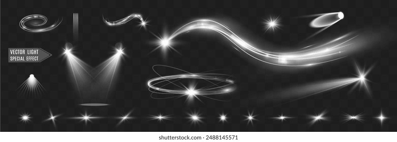 	
Light white wave and spotlight shine effect,glow line sparkle shine. Silver white wavy effects.