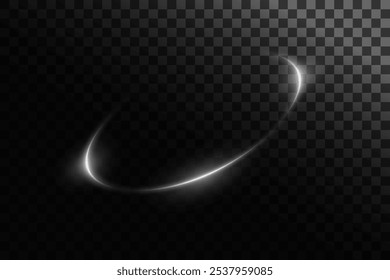 Light white whirlwind. White line curve light effect. On a transparent background.