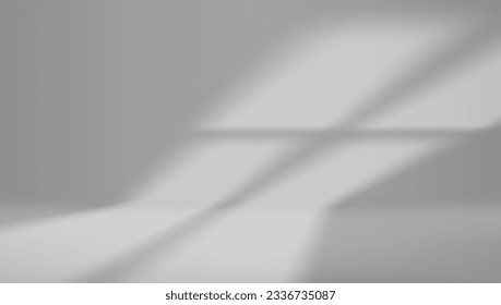 Light From Window On White Clear Wall In Simple Room. EPS10 Vector