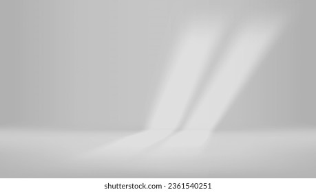 La Luz De La Ventana Sobre La Pared Clara Blanca En Una Habitación Sencilla. Vector EPS10