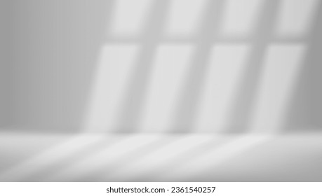 Light From Window On White Clear Wall In Simple Room. EPS10 Vector