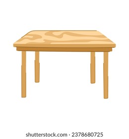 caricatura de mesa de madera clara. tablero de superficie, tabla vacía, señal de mesa de madera clara de producto rústico. ilustración vectorial de símbolo aislado