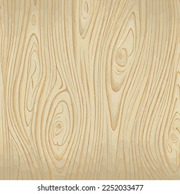 Light wood texture background with knots - Vector illustration