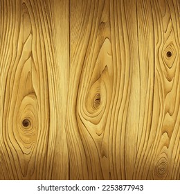 Light wood texture background with knots - Vector illustration