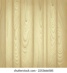 Light wood texture with knots, plank background - Vector illustration