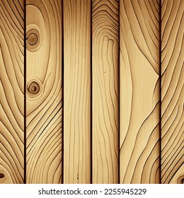 Light wood texture with knots, plank background - Vector illustration