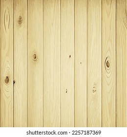 Light wood texture with knots, plank background - Vector illustration