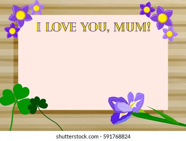 Light wooden background for Mothering Sunday card