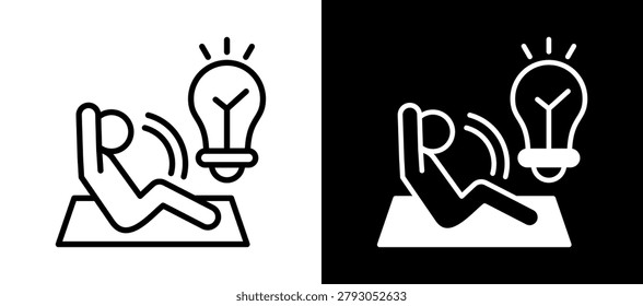 Light Workout Icon whiteblack Vector Illustration