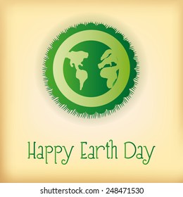 a light yellow background with a green label and text for earth day
