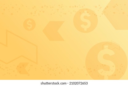 Fondo amarillo claro, moneda minimalista al azar símbolo del dólar vector para logotipo, tarjeta, banner, web e impresión.