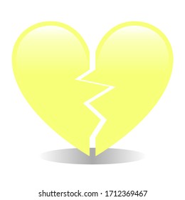 Light Yellow Broken Heart  Emoji Vector